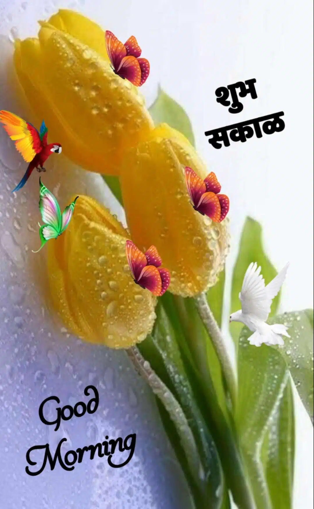 Good Morning Flowers Marathi